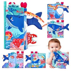 Sea Melody Soft Baby Book by - Blue and Red